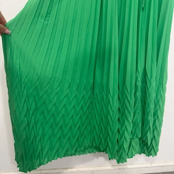 Alice + Olivia Green Silk Sleeveless Maxi Dress L/XL - Picture 4 of 8